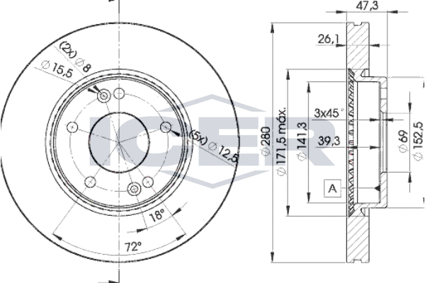 Tarcza hamulcowa ICER 78BD5171-2