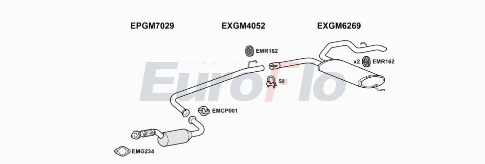 Układ wydechowy EUROFLO RNTRA20D7004B