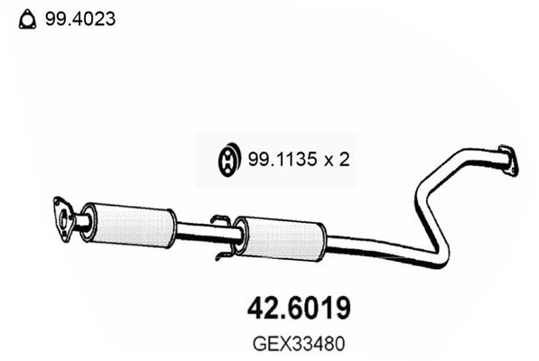 Tłumik środkowy ASSO 42.6019