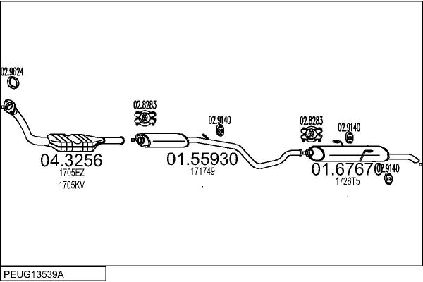 Układ wydechowy MTS PEUG13539A013084
