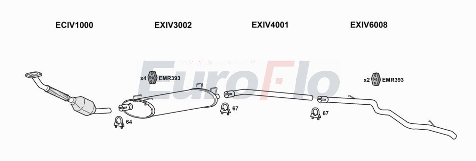 Układ wydechowy EUROFLO IVDAI28D7018P