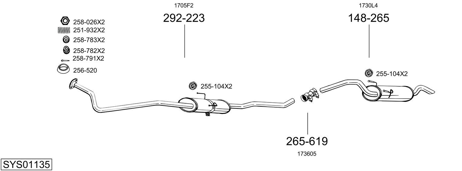 Układ wydechowy BOSAL SYS01135