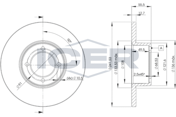 Tarcza hamulcowa ICER 78BD0751-2