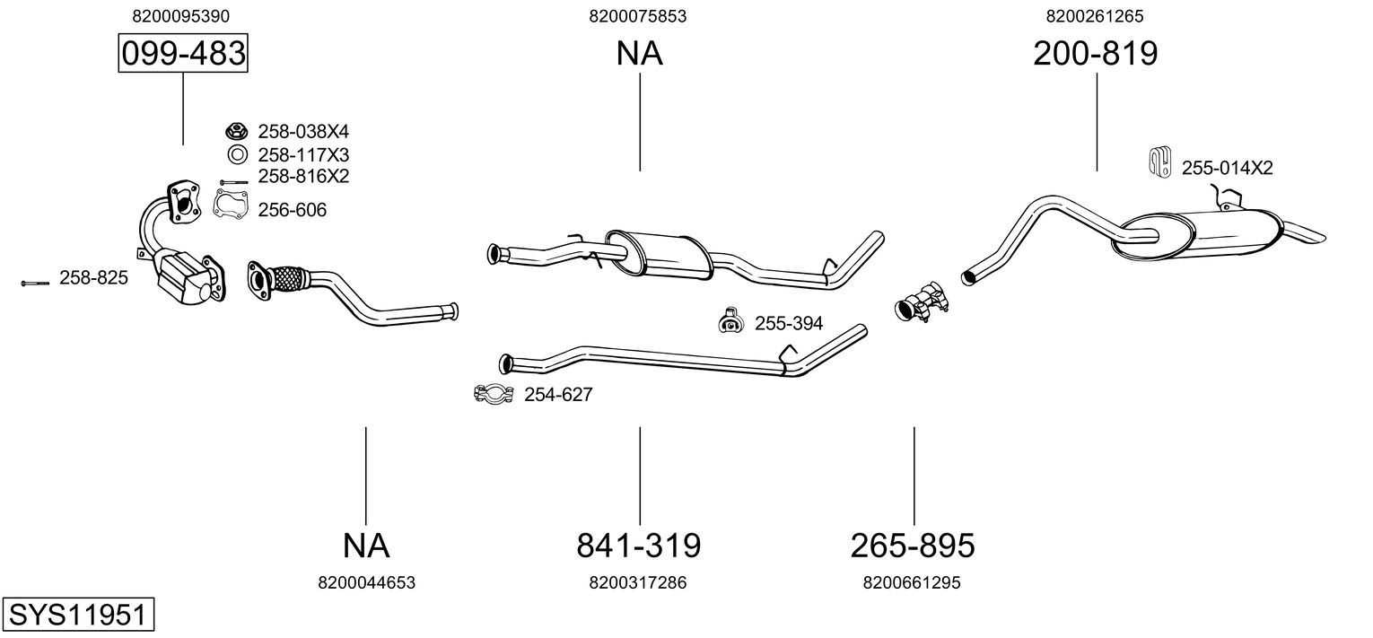 Układ wydechowy BOSAL SYS11951