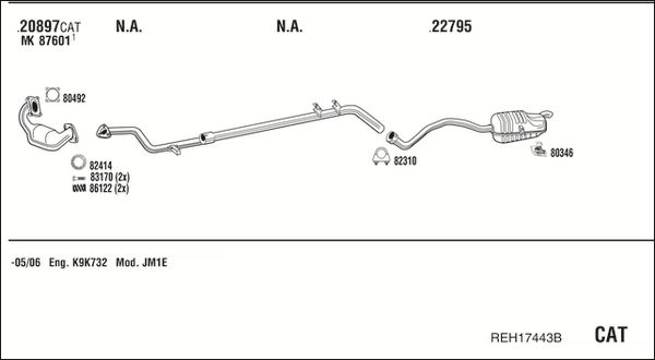 Układ wydechowy WALKER REH17443B