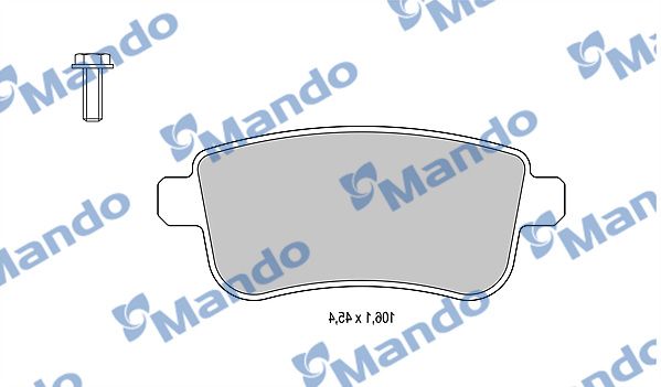 Zestaw klocków hamulcowych, hamulce tarczowe MANDO MBF015253