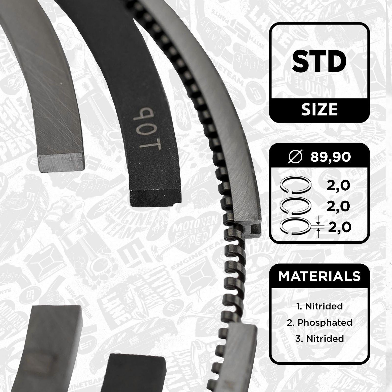 Set segmenti piston ET ENGINETEAM R1002500