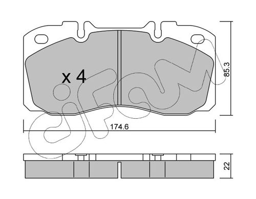 Zestaw klocków hamulcowych, hamulce tarczowe CIFAM 822-268-0