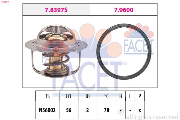 Termostat, środek chłodzący FACET 7.8397