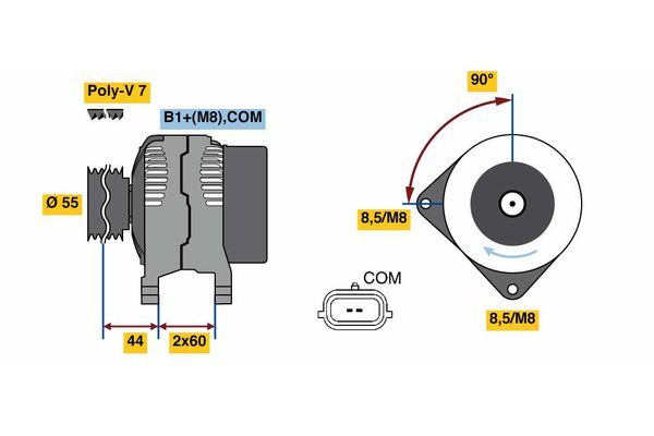 Alternator BOSCH 0 986 081 080