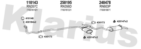 Układ wydechowy KLARIUS 720618E