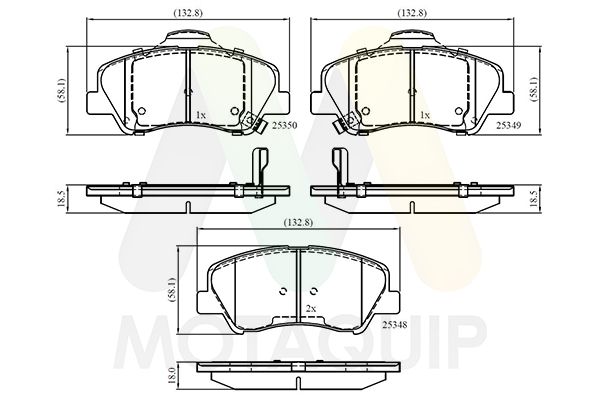 set placute frana,frana disc MOTAQUIP LVXL1752