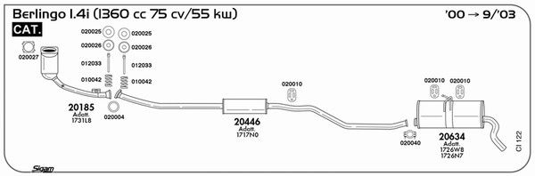Układ wydechowy SIGAM CI122