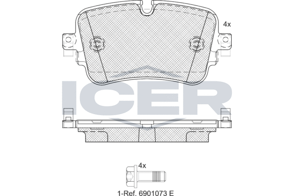 Zestaw klocków hamulcowych, hamulce tarczowe ICER EV2248