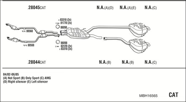 Układ wydechowy WALKER MBH16565