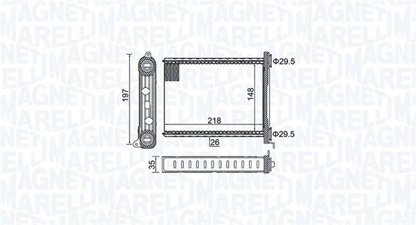 Výmenník tepla vnútorného kúrenia MAGNETI MARELLI 350218464000