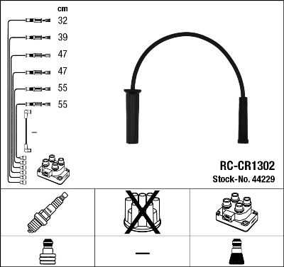 Sada kabelů pro zapalování NGK RC-CR1302