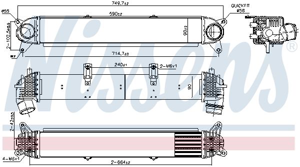 Intercooler, compresor NISSENS 961402