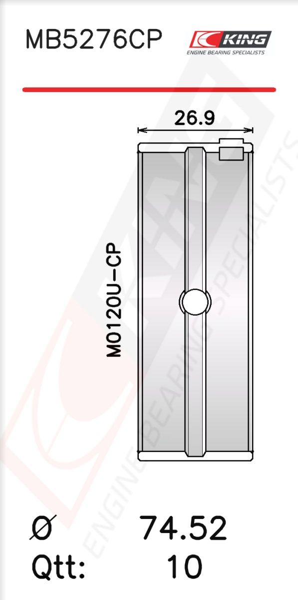 Set cuzineți arbore cotit KING MB5276CP1.0