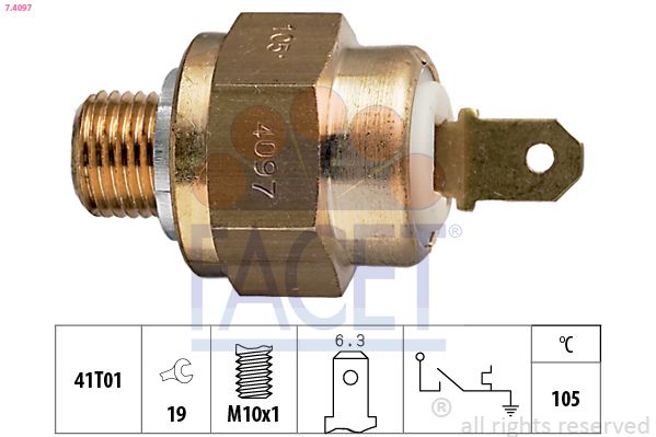 Contact thermique, voyant avertisseur de liquide de refroid.