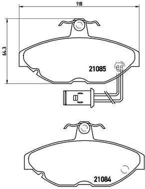 Zestaw klocków hamulcowych, hamulce tarczowe BREMBO P 52 011