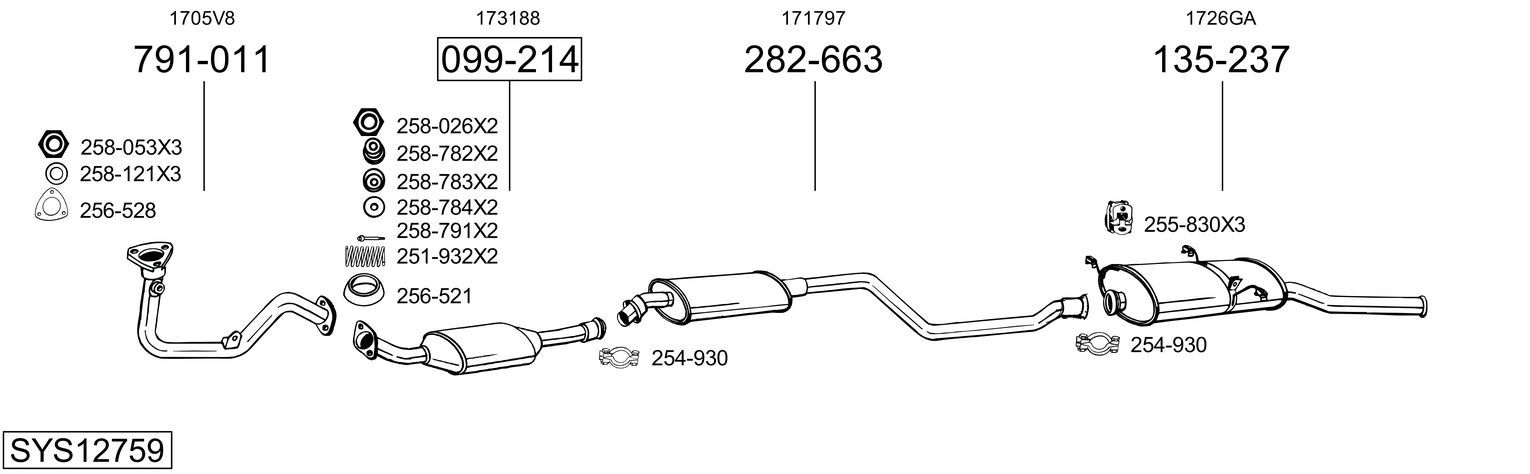 Układ wydechowy BOSAL SYS12759