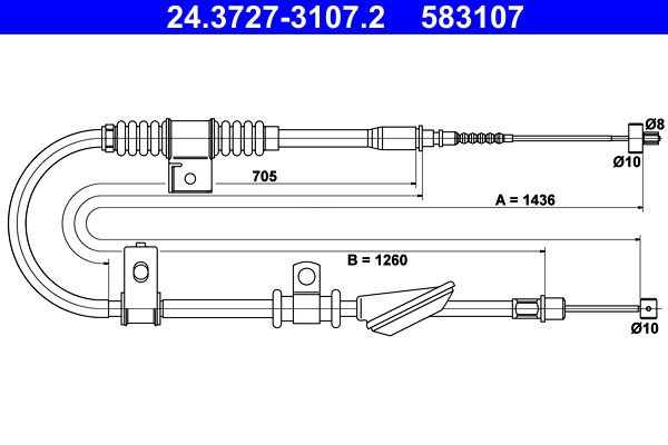 Tažné lanko, parkovací brzda ATE 24.3727-3107.2