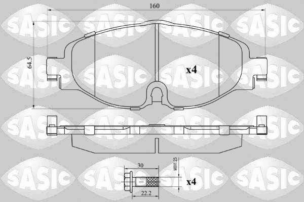 Zestaw klocków hamulcowych, hamulce tarczowe SASIC 6210113