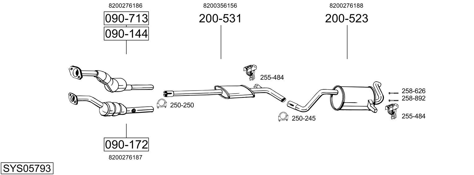 Układ wydechowy BOSAL SYS05793