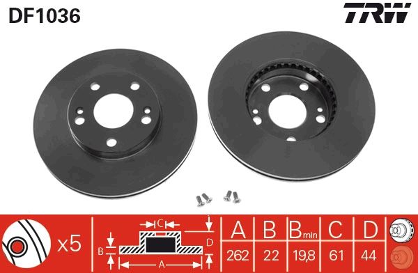 Tarcza hamulcowa TRW DF1036