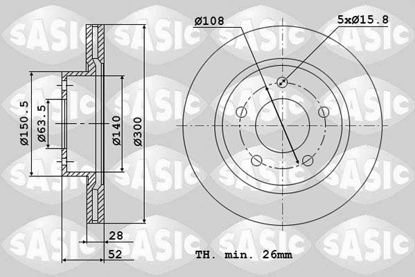 Tarcza hamulcowa SASIC 6106147