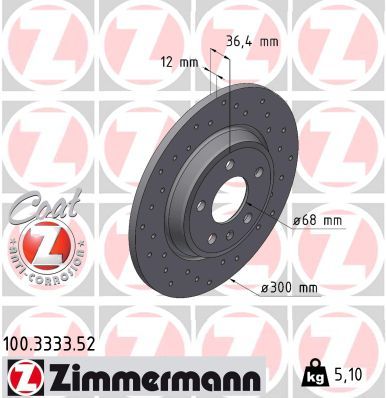 Brzdový kotúč ZIMMERMANN 100.3333.52