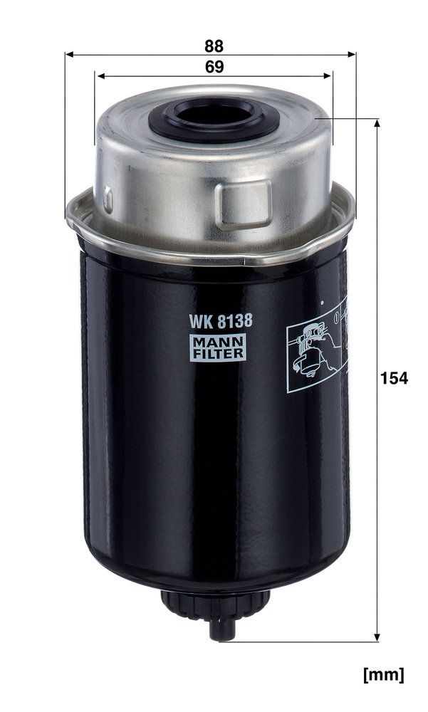 Levně Palivový filtr MANN-FILTER WK 8138