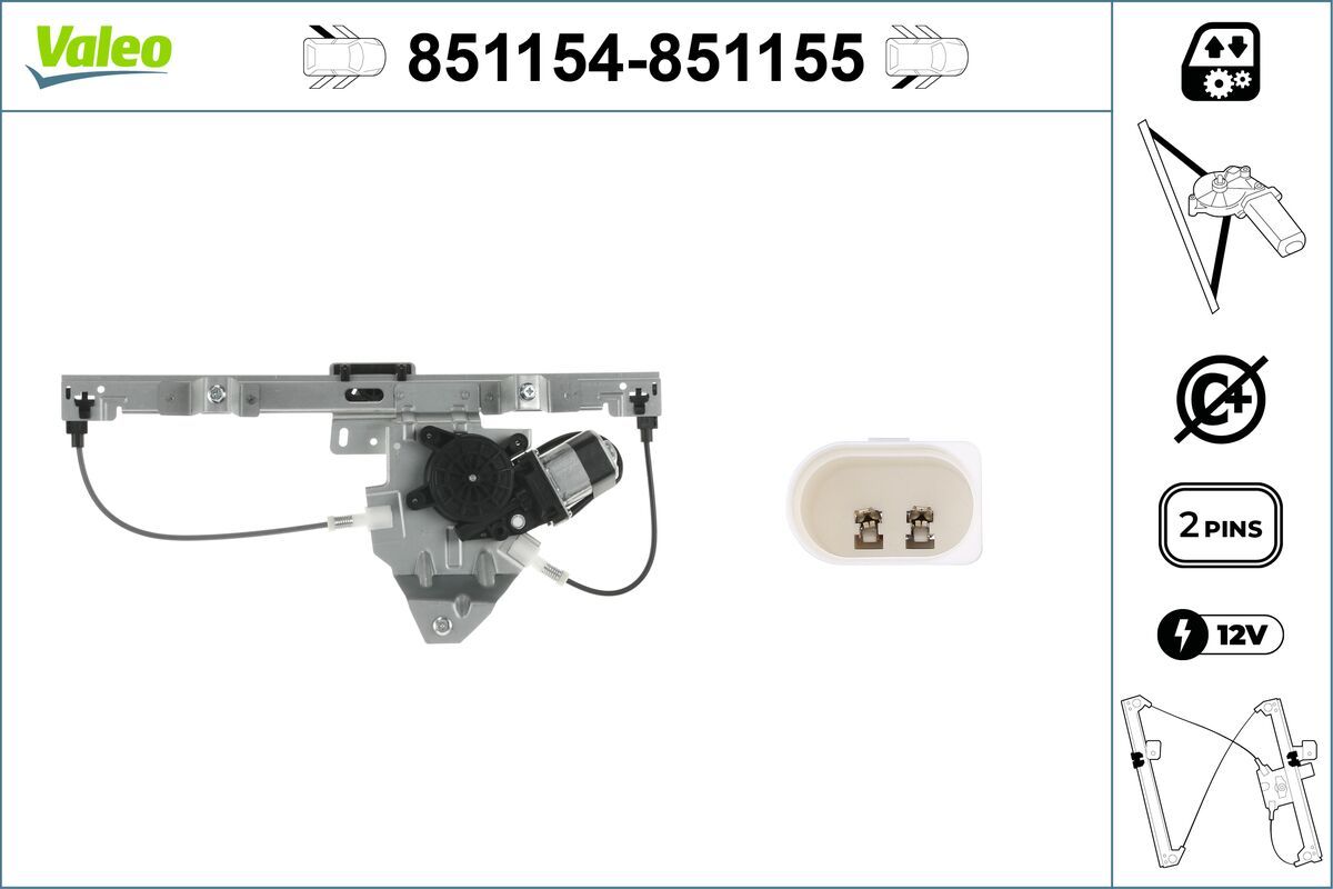 Mecanism actionare geam VALEO 851154
