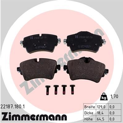 Sada brzdových platničiek kotúčovej brzdy ZIMMERMANN 22187.180.1