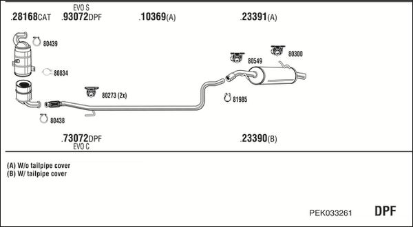 Układ wydechowy WALKER PEK033261