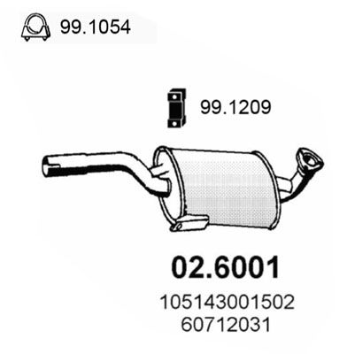 Tłumik środkowy ASSO 02.6001