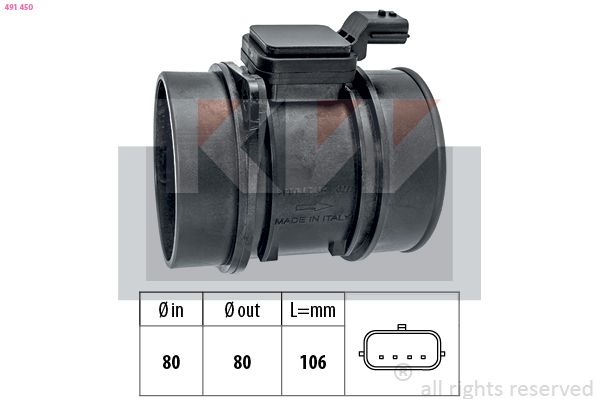Przepływomierz masowy powietrza KW 491 450