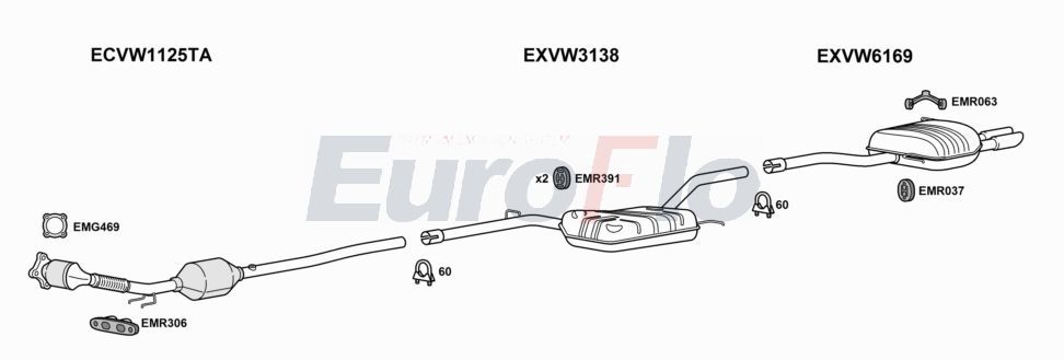Układ wydechowy EUROFLO VWPAS183032