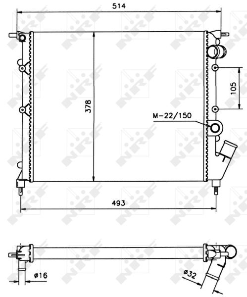 Chłodnica, układ chłodzenia silnika NRF 58105