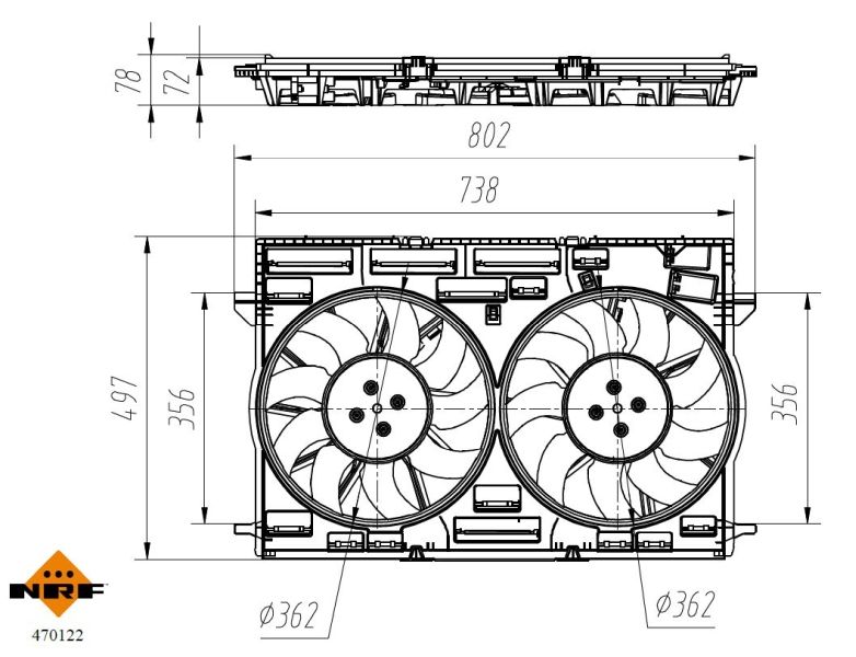 Ventilátor chladenia motora NRF 470122