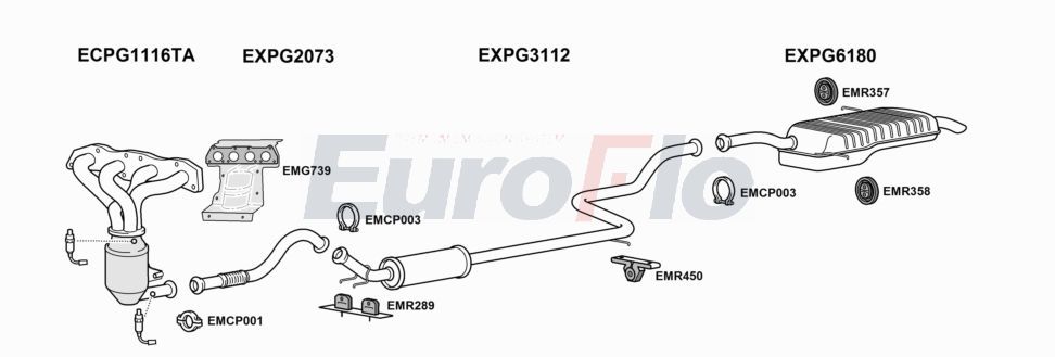 Układ wydechowy EUROFLO CNGRAP166001A00