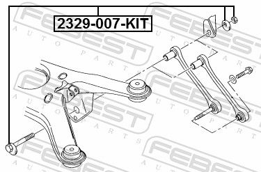 Levně Sada šroubů na korekci odklonu kola FEBEST 2329-007-KIT
