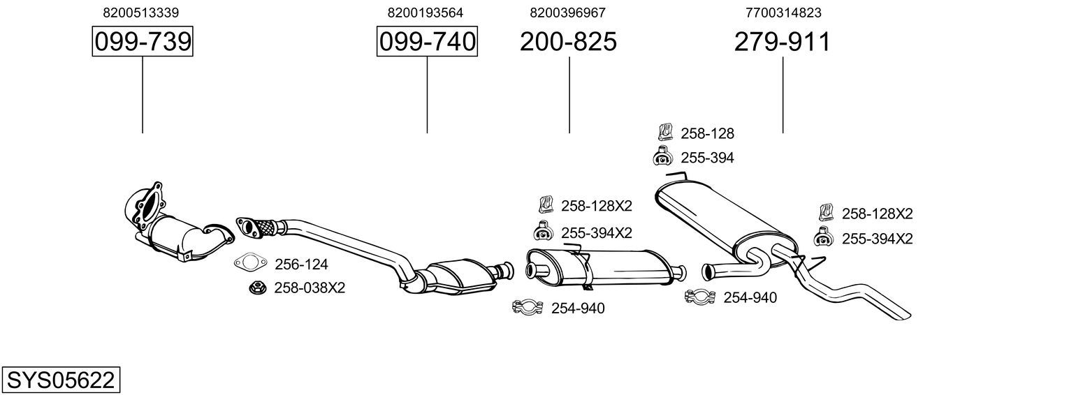 Układ wydechowy BOSAL SYS05622