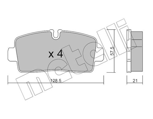 Zestaw klocków hamulcowych, hamulce tarczowe METELLI 22-1380-0