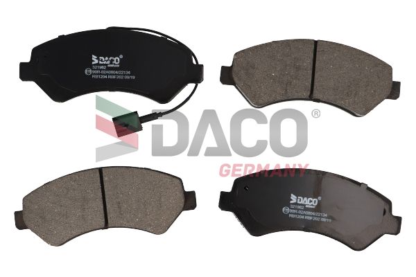 Zestaw klocków hamulcowych, hamulce tarczowe DACO GERMANY 321962