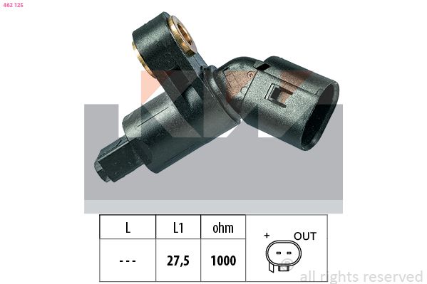 Czujnik, prędkość obrotowa koła KW 462125