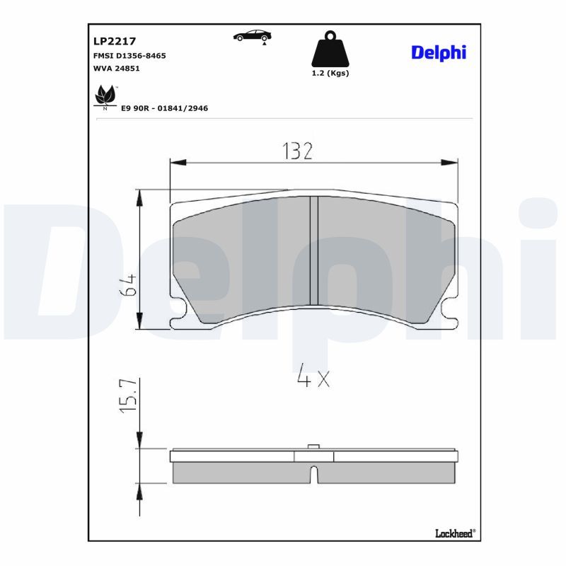 set placute frana,frana disc DELPHI LP2217