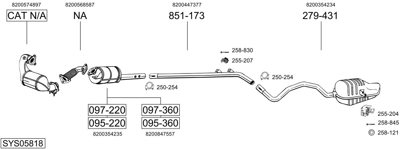 Układ wydechowy BOSAL SYS05818