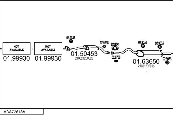 Układ wydechowy MTS LADA72618A127296